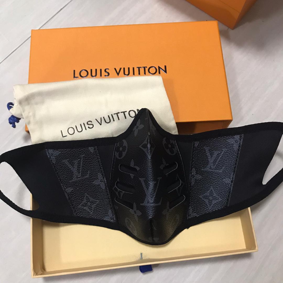 Luxurious LV Face Mask- CLASSIC BLACK LEATHER WITH FILTERS